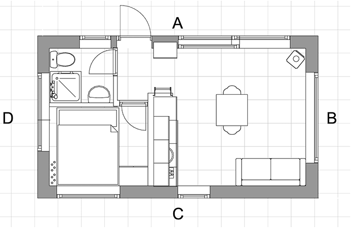 Floor plan of the Inspiré 30 m² Compact House