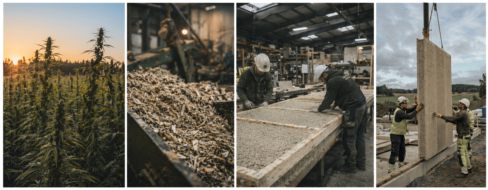 Hemp field meeting a modern Nordic home
