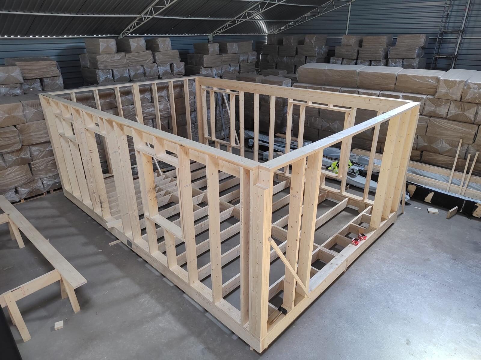 Hempcrete prefab panel production workshop